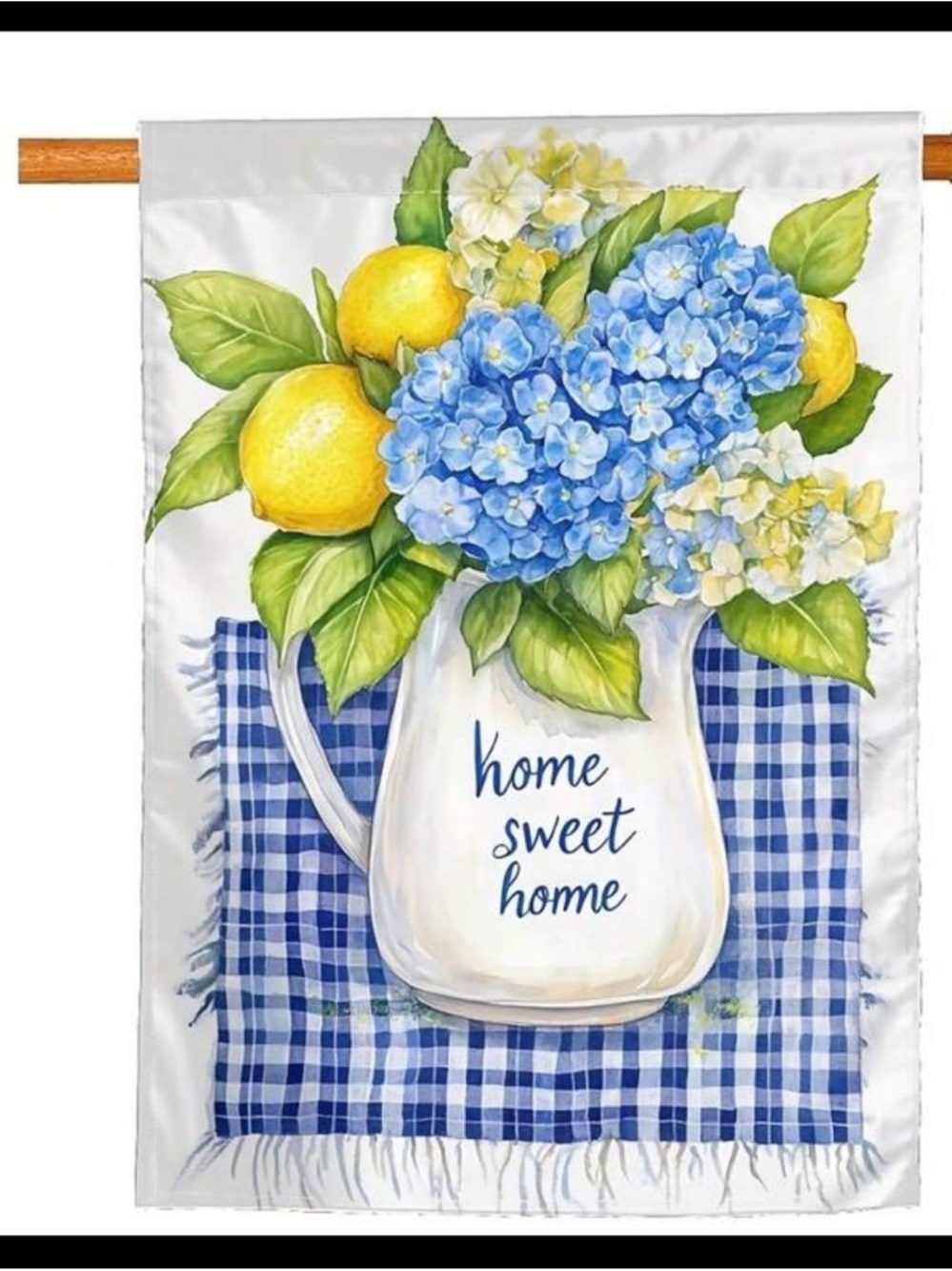 Home Sweet Home Blue & Yellow Floral Garden Flag